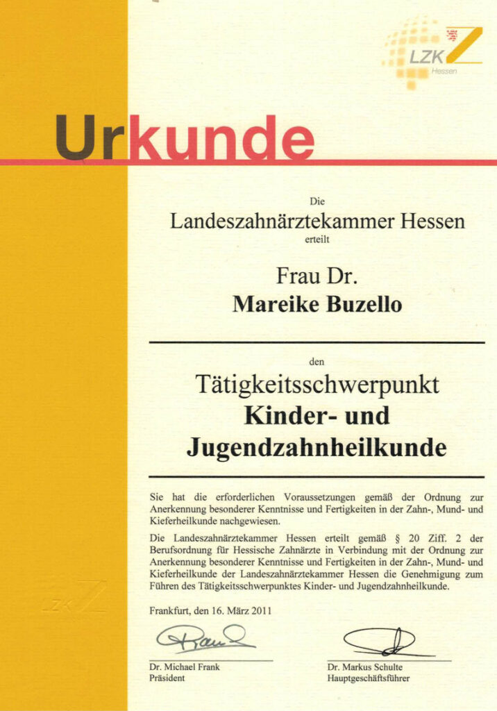 Zahnarzt Oberursel Dr Mareike Buzello Zahnärztin Kinder-und_Jugendzahnheilkunde